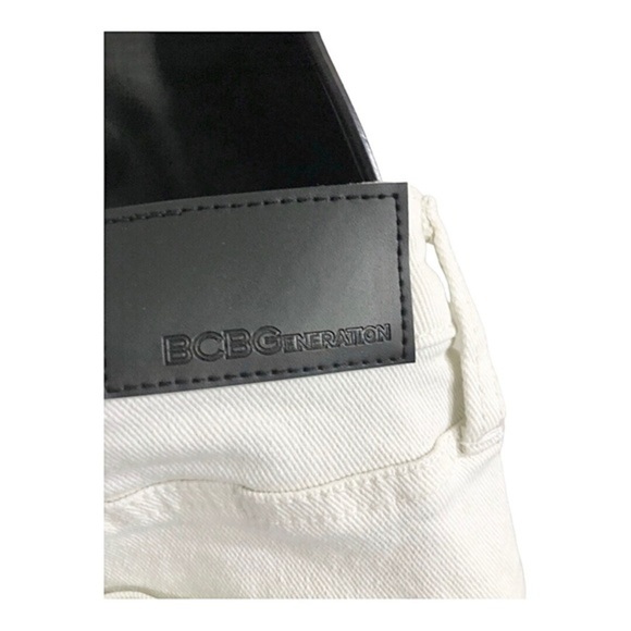 BCBGeneration ecru off-white denim pleated trouser jeans shorts size 0/24 new - Picture 12 of 16
